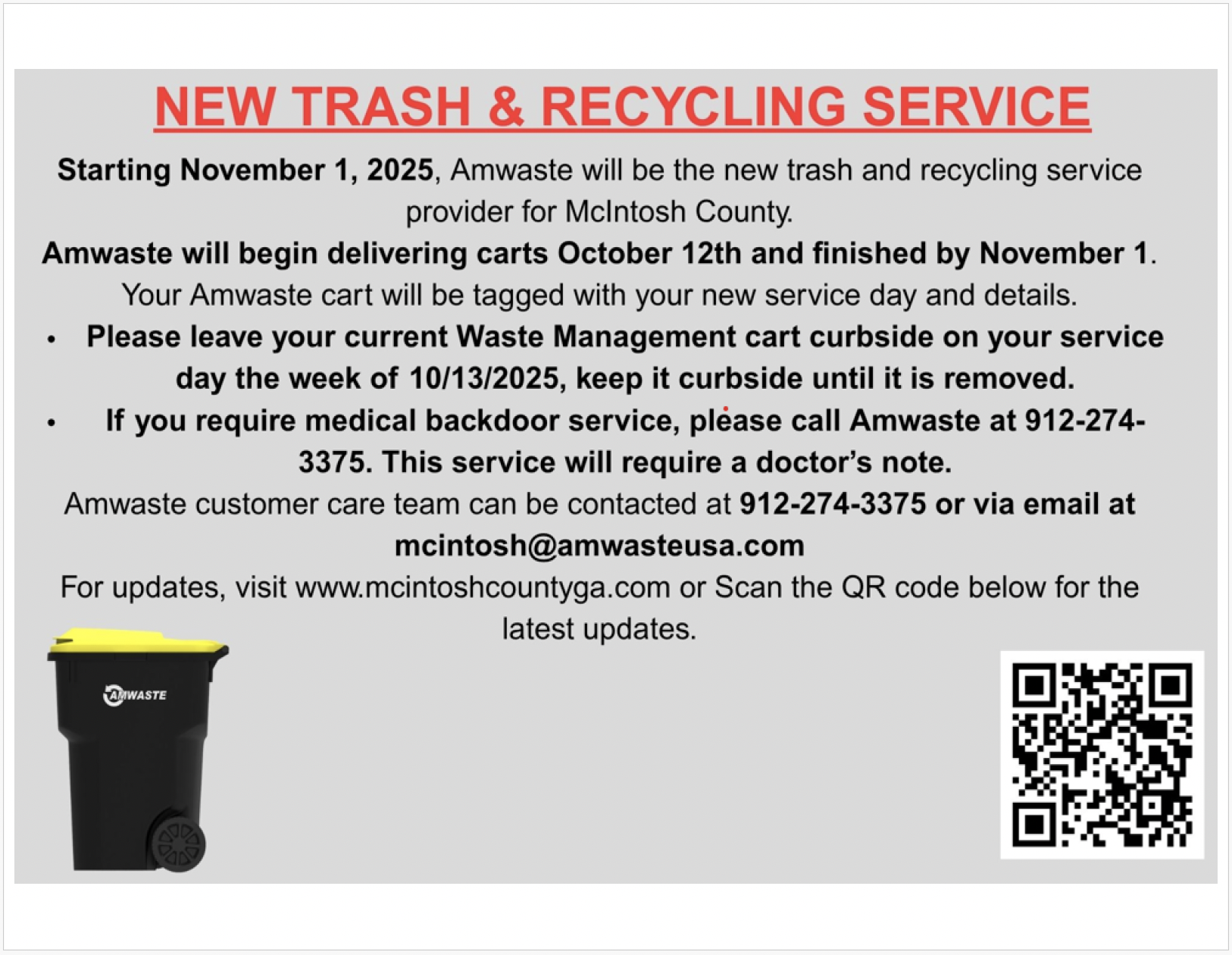 New Waste & Recycling Provider